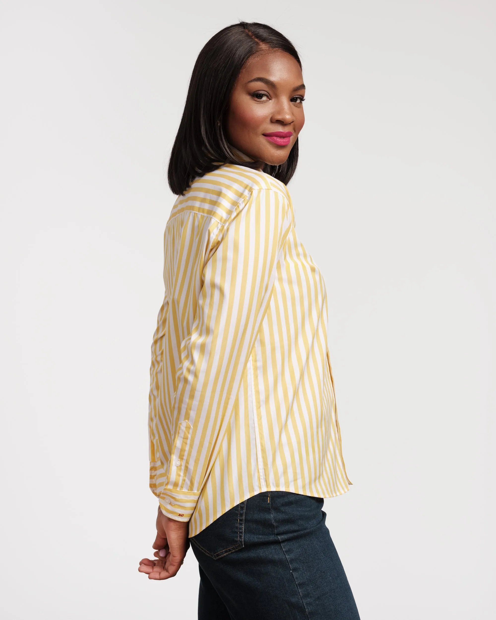 Perfect Button Down Stripe Yellow