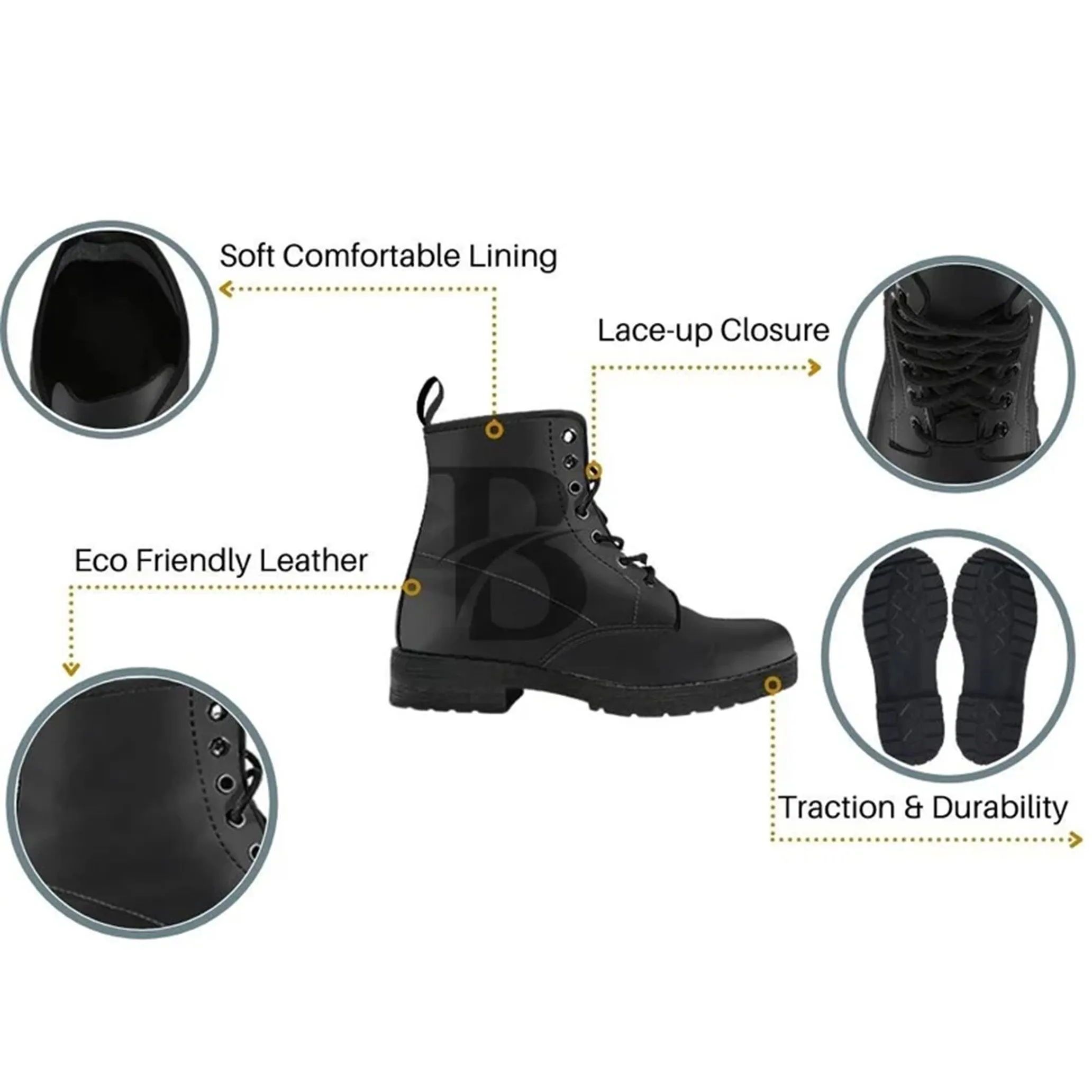 Perfect Pink Petals on Muted Blue Women's Vegan Leather Combat Boots