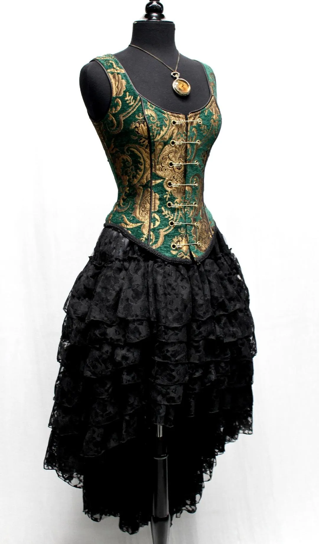 PIN BODICE - Green/Gold Tapestry