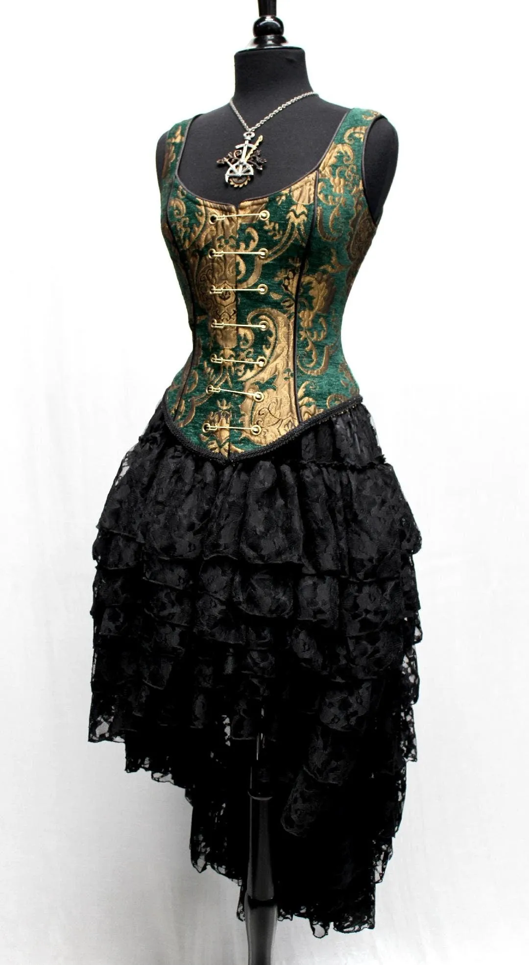 PIN BODICE - Green/Gold Tapestry
