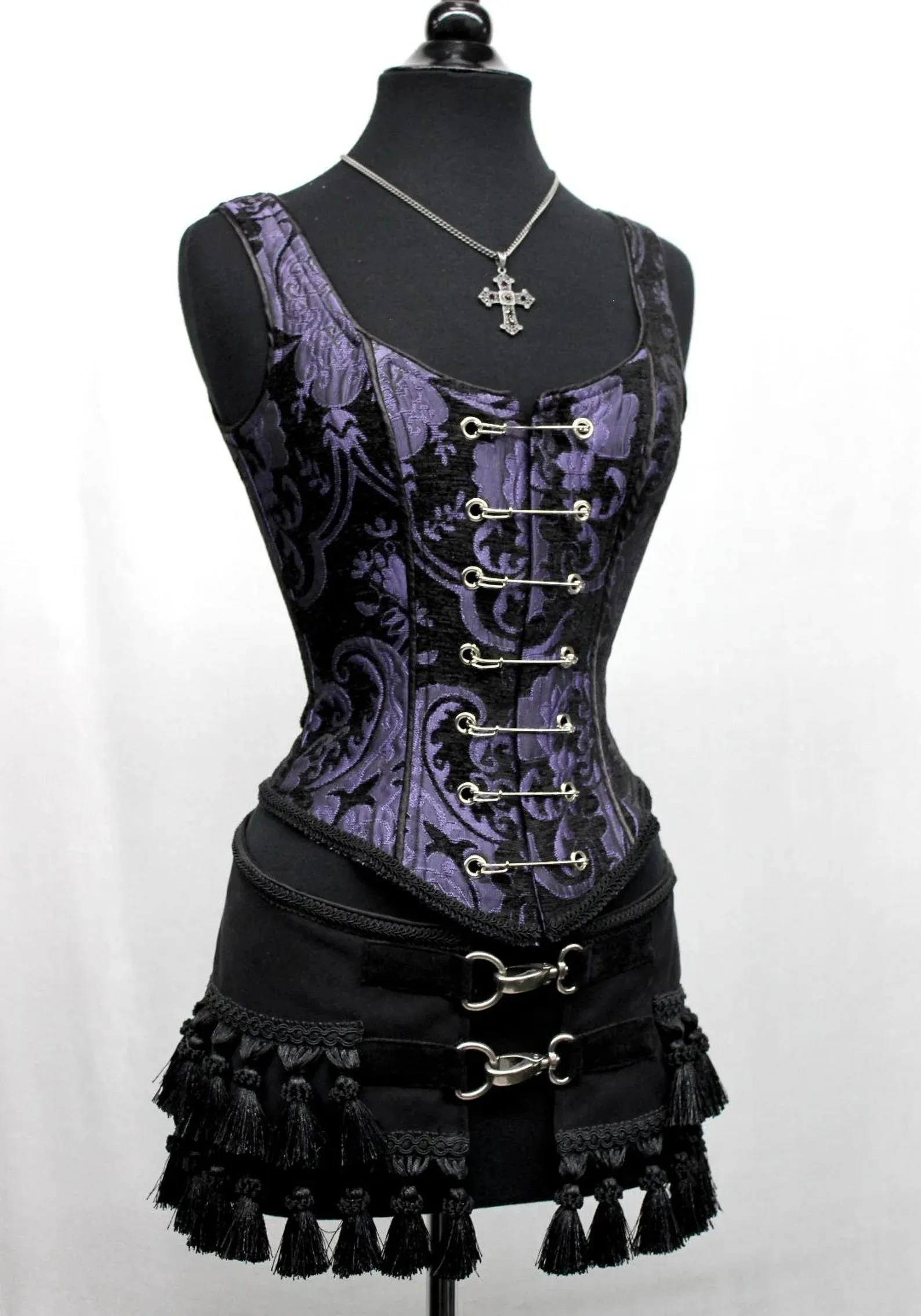 PIN BODICE - PURPLE/BLACK TAPESTRY