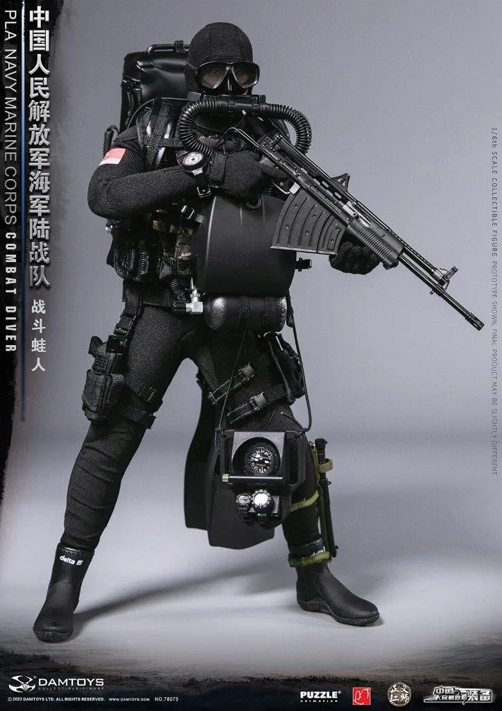PLA NMC Combat Diver - Male Base Body w/Diving Suit & Head Sculpt