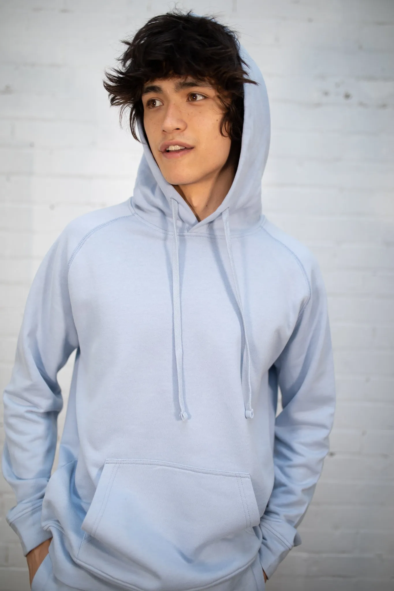 Plant Dyed Organic Hoodie in Sky Blue