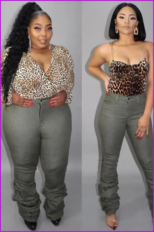 Pleated Bottom Gray Oversized Pants For WomenDE936