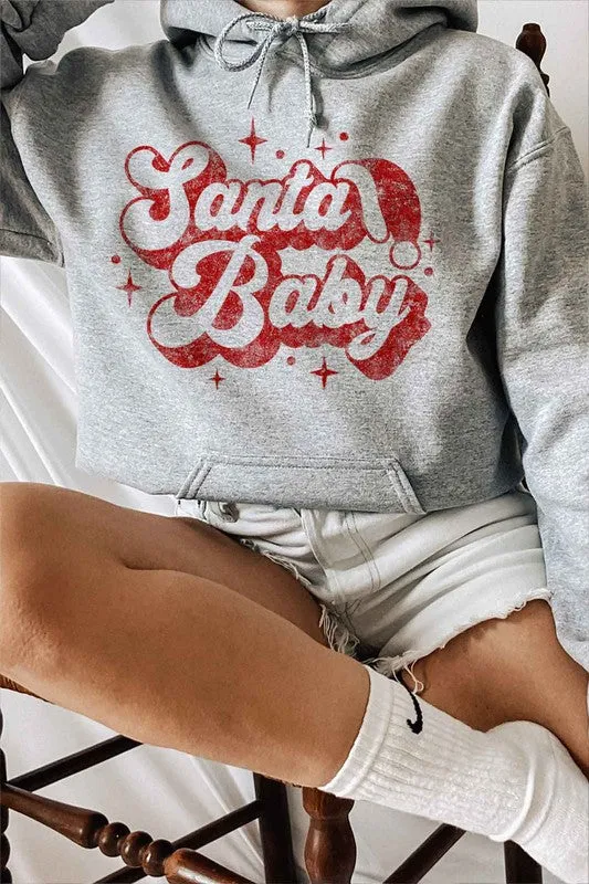 Plus Santa Baby Christmas Graphic Hoodie