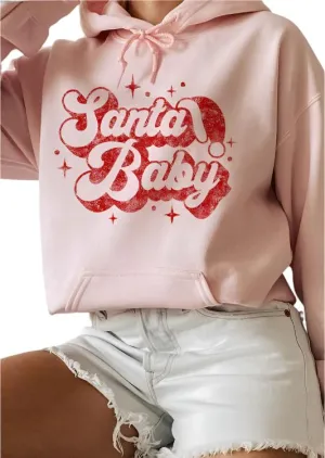 Plus Santa Baby Christmas Graphic Hoodie