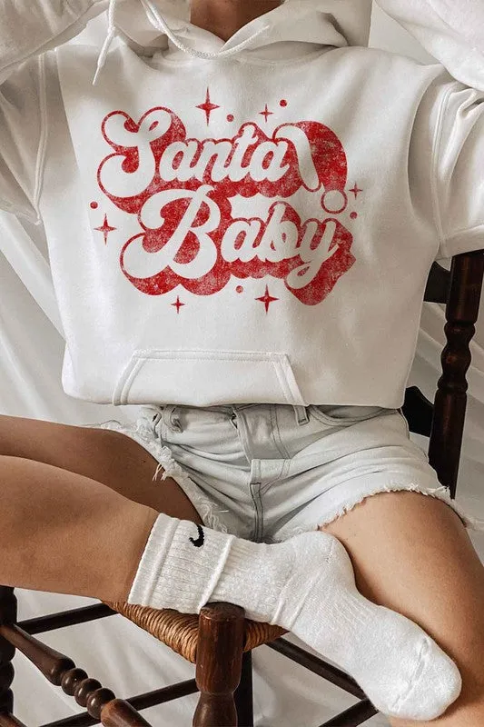 Plus Santa Baby Christmas Graphic Hoodie