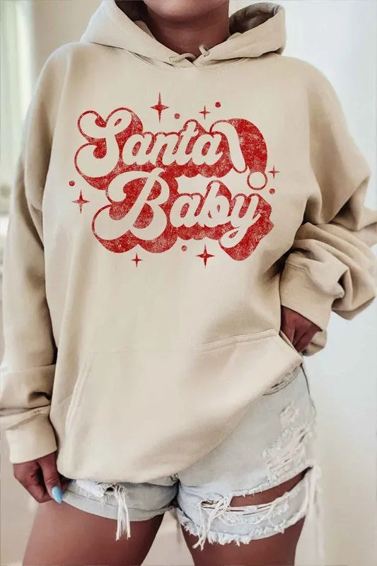Plus Santa Baby Christmas Graphic Hoodie