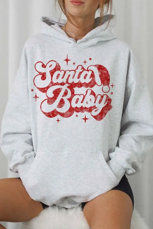 Plus Santa Baby Christmas Graphic Hoodie