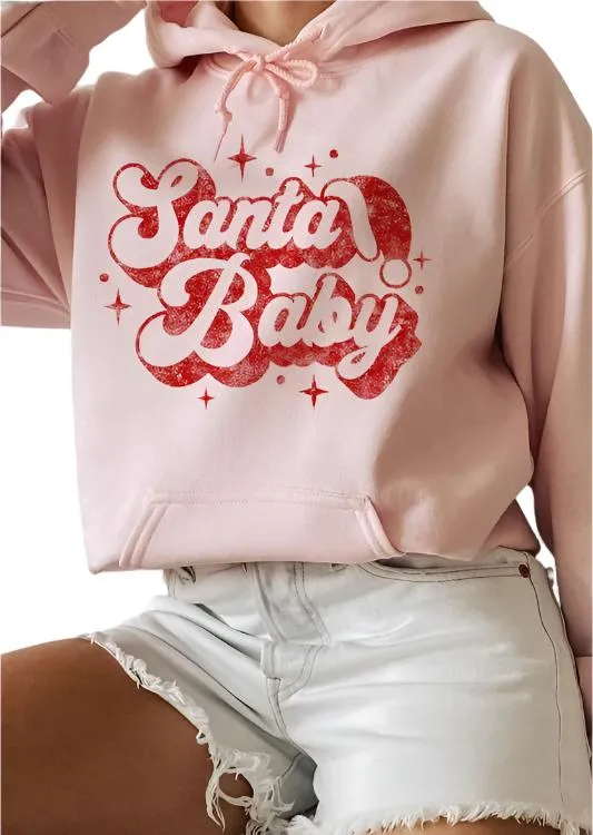 Plus Santa Baby Christmas Graphic Hoodie