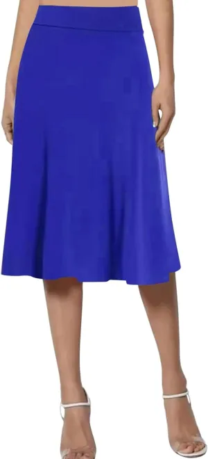 Plus Size Skirt for Women High Waist Business Workout Knee Length Satin A-Line Loose Casual Dress Skirts for Women