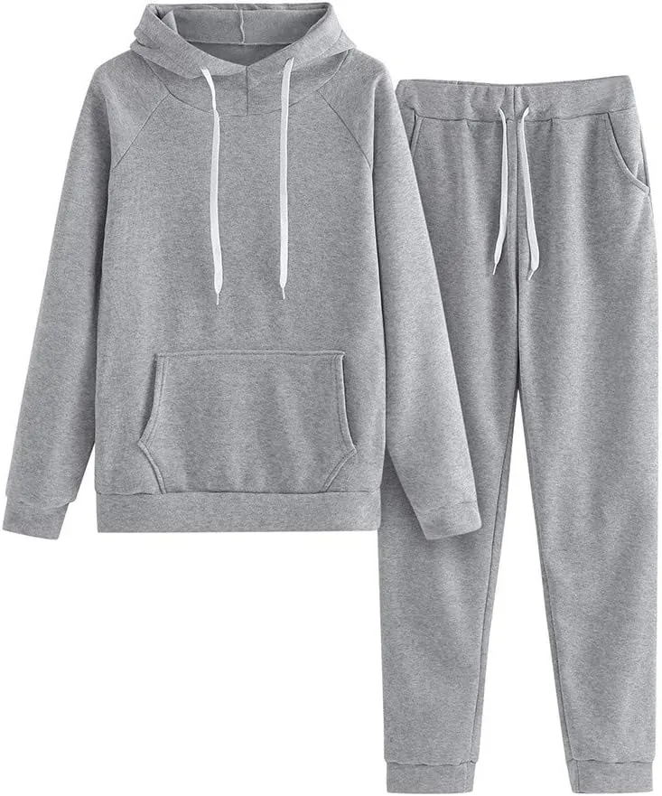 Plus Size Two Piece Sets for Women Casual Letter Graphic Hooded Sweatshirt Jogging Pant Sport Drawstring Tracksuits