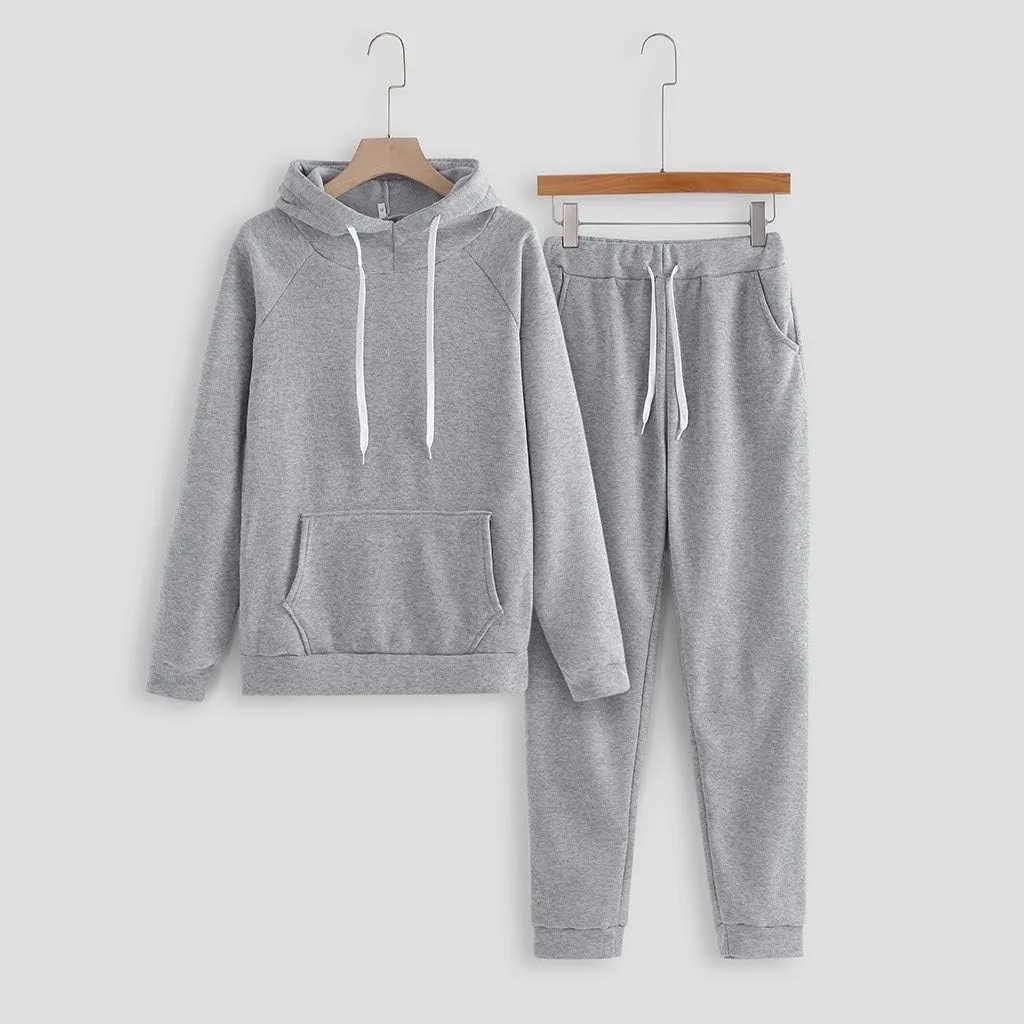 Plus Size Two Piece Sets for Women Casual Letter Graphic Hooded Sweatshirt Jogging Pant Sport Drawstring Tracksuits