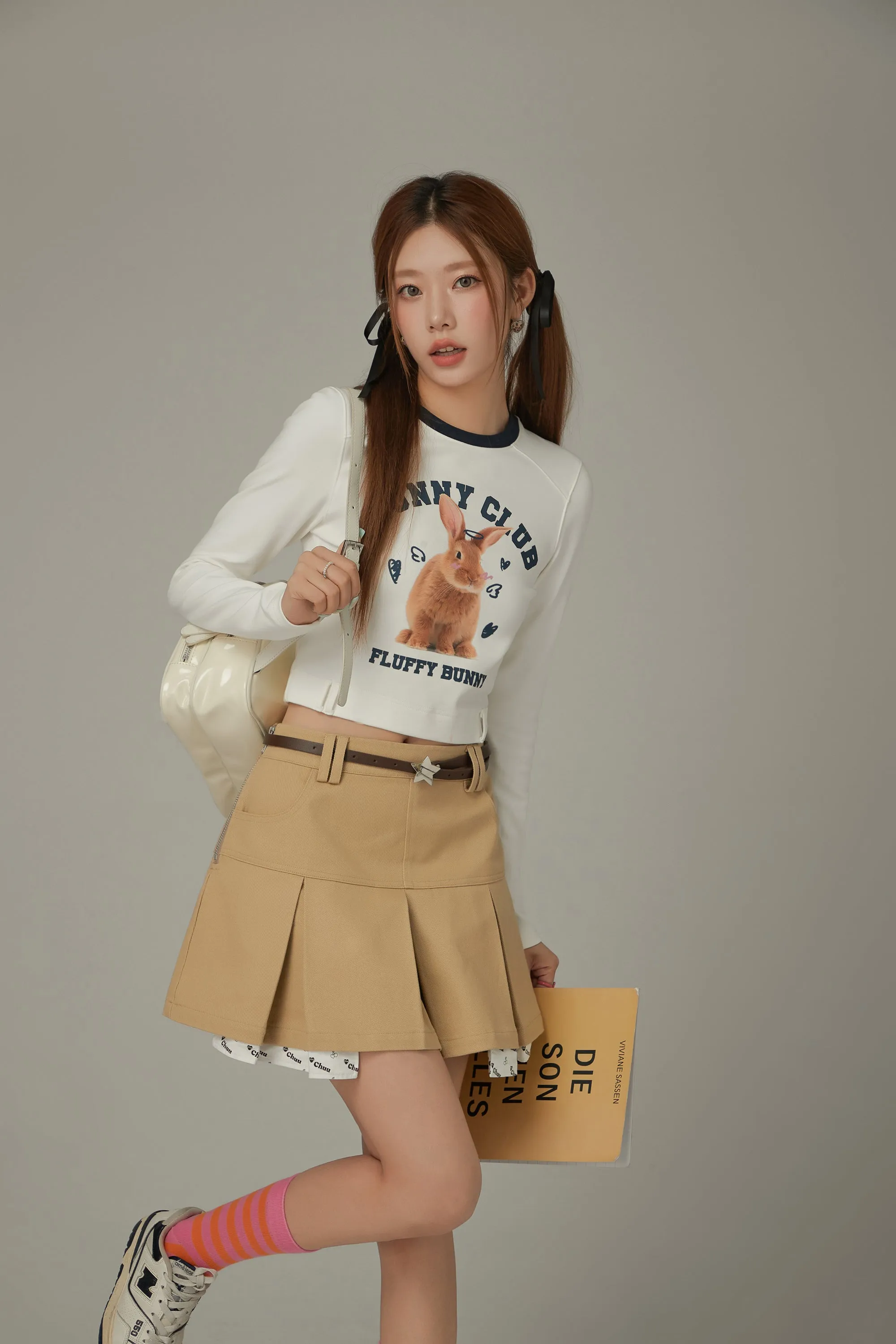 Pocket Lining Pleated Mini Skirt