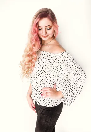 Polka Dot Off Shoulder Top