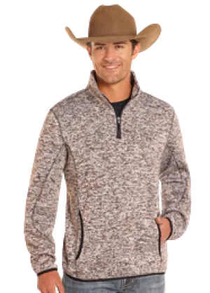 POWDER RIVER BROWN KNIT MELANGE PULLOVER