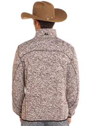POWDER RIVER BROWN KNIT MELANGE PULLOVER