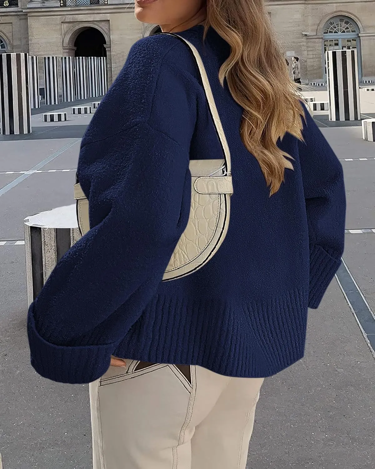 PRETTYGARDEN Women's Fall Oversized Sweaters Casual Crewneck Pullover Long Sleeve Fuzzy Chunky Knit Tops Blouse