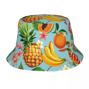 Printed Tropical Fruit Breathable Outdoor Casual Bucket Hats