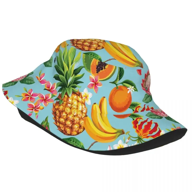Printed Tropical Fruit Breathable Outdoor Casual Bucket Hats