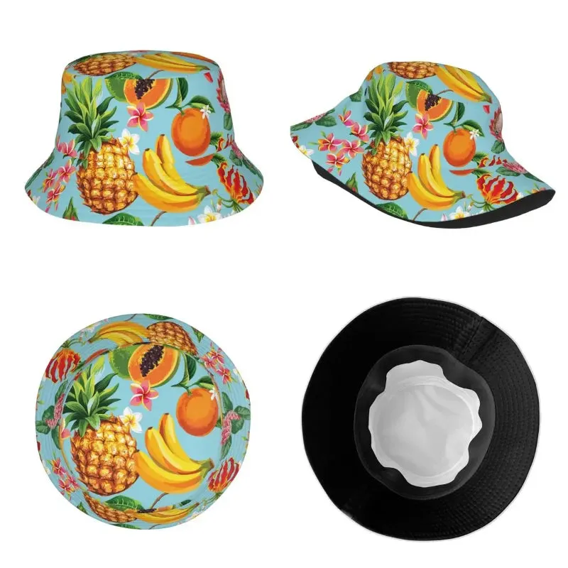 Printed Tropical Fruit Breathable Outdoor Casual Bucket Hats