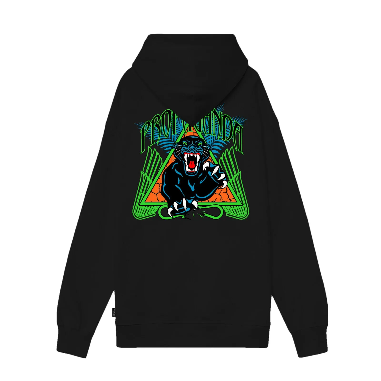 Propaganda felpa con cappuccio da uomo con stampa Triangle Panther 275-01 nero