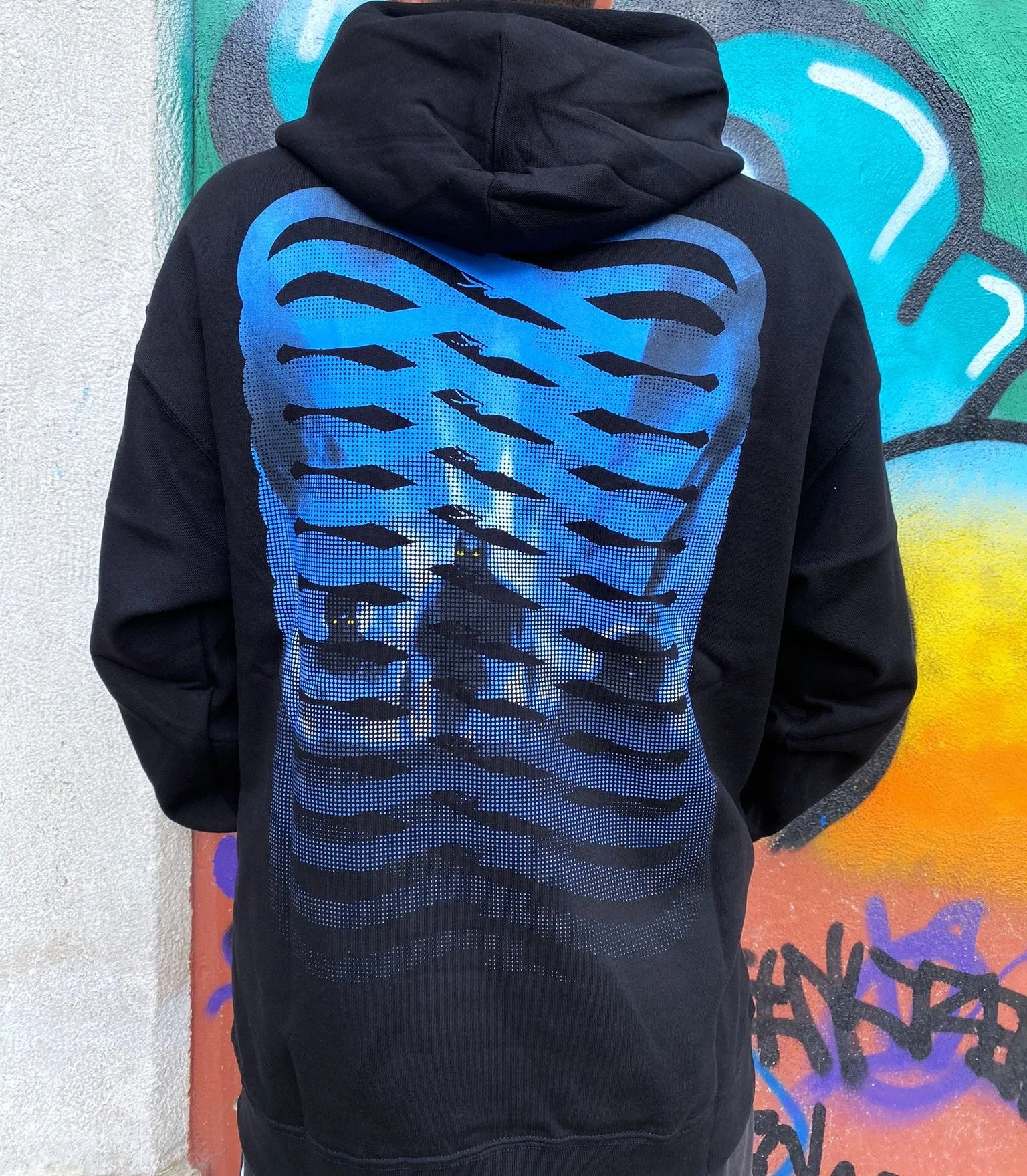 Propaganda felpa con cappuccio da uomo Ribs Demoni 323-01 nero