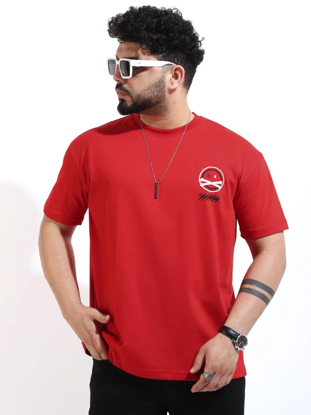 Proximity Alert Oversized Red T-Shirt