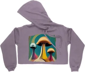 Psychedelic Design Women's Cropped Fleece Hoodie - Trippy Cropped Hoodie for Women - Cool Hooded Sweatshirt