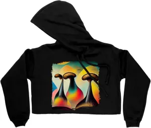 Psychedelic Trippy Women's Cropped Fleece Hoodie - Cool Cropped Hoodie for Women - Printed Hooded Sweatshirt