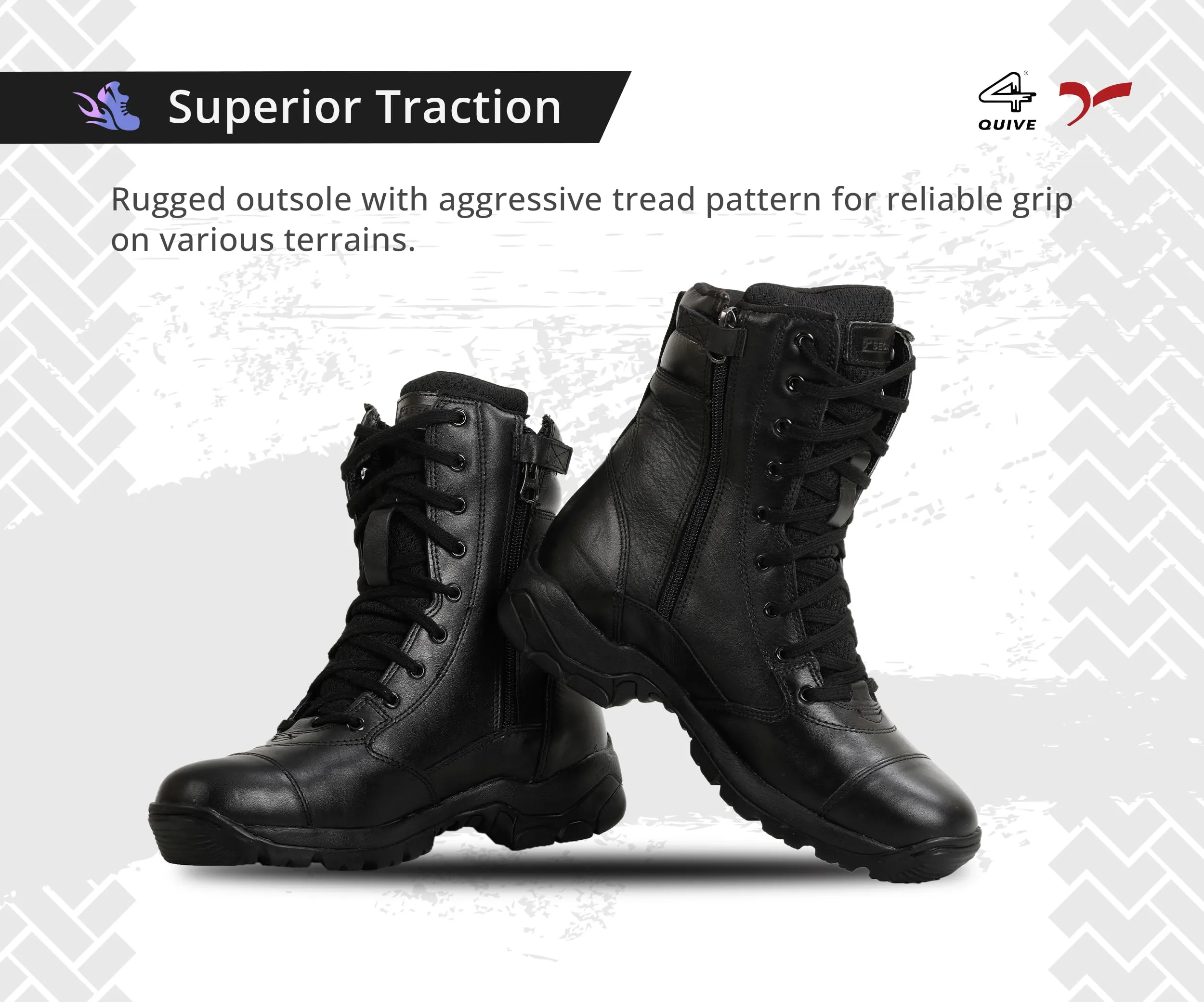 QUIVE Combat 3.O Pro Mid-Calf Leather Combat Boots