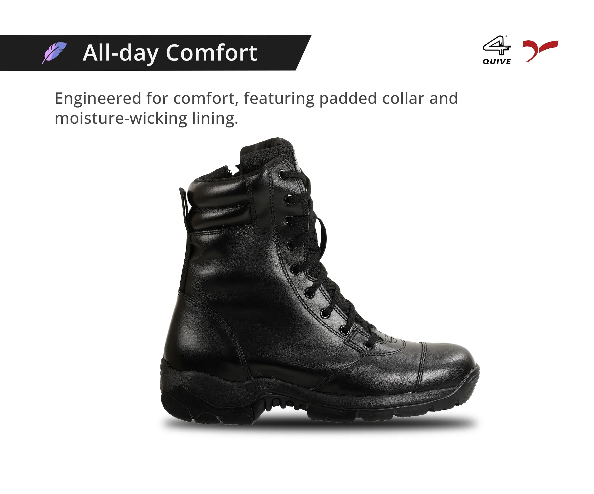 QUIVE Combat 3.O Pro Mid-Calf Leather Combat Boots