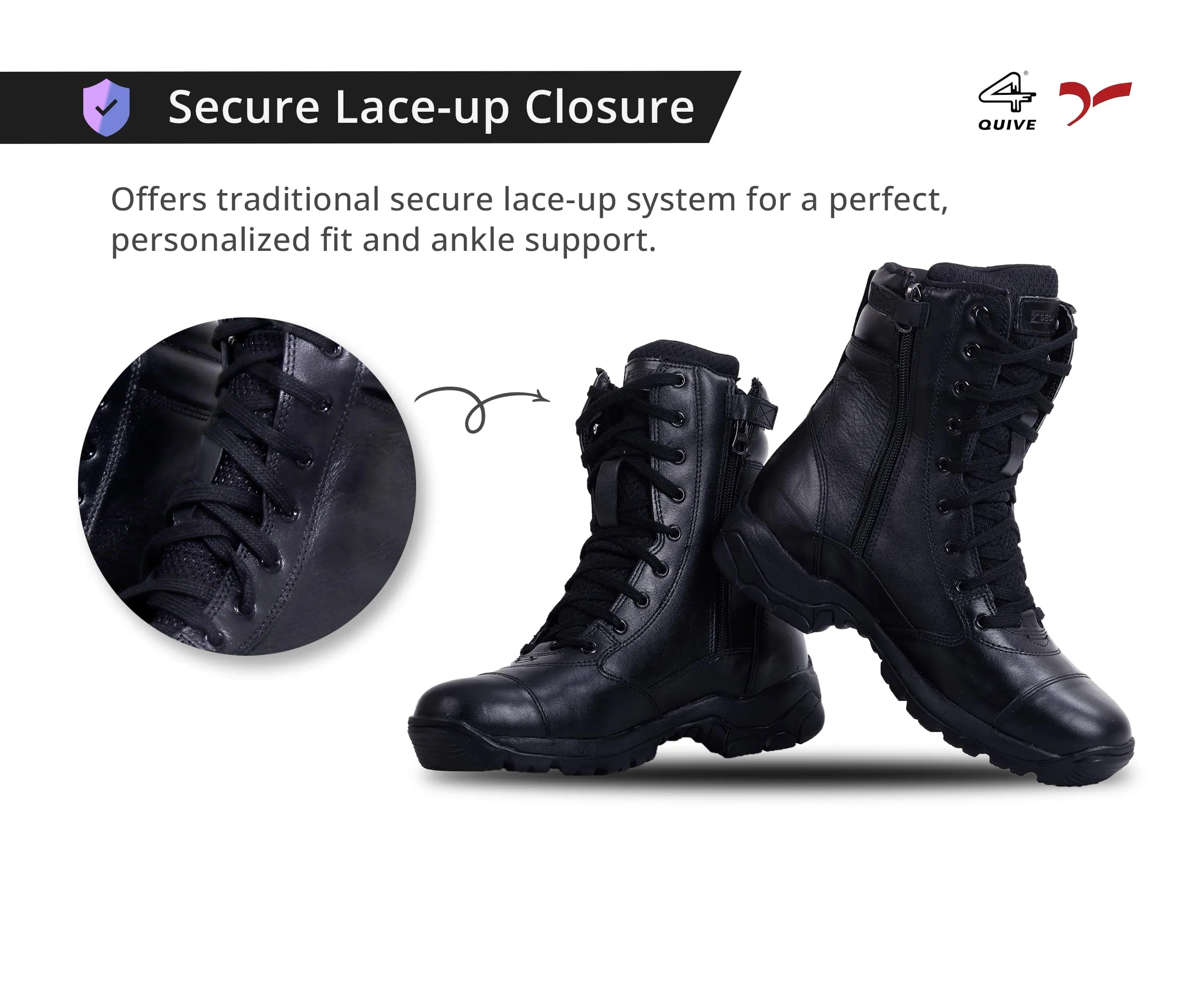 QUIVE Combat 3.O Pro Mid-Calf Leather Combat Boots