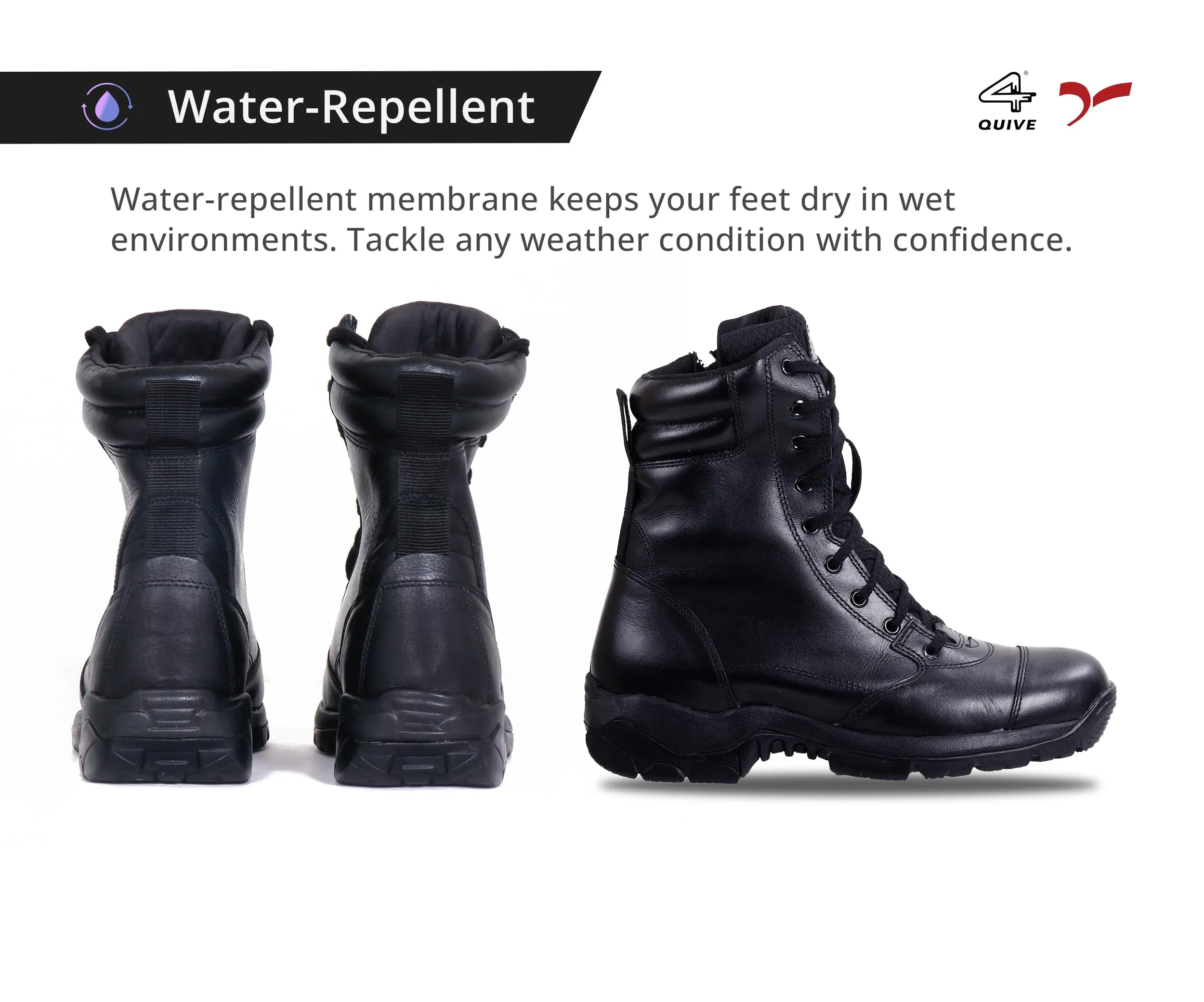 QUIVE Combat 3.O Pro Mid-Calf Leather Combat Boots