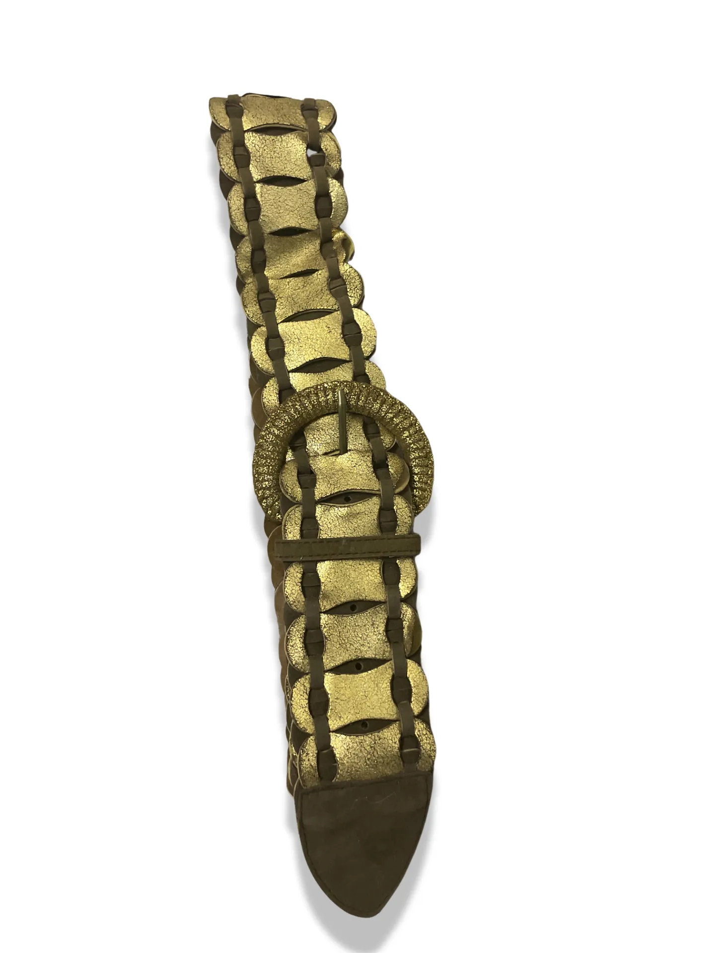 Rachels Closet Vintage y2k gold plated interlocking women's leather belt