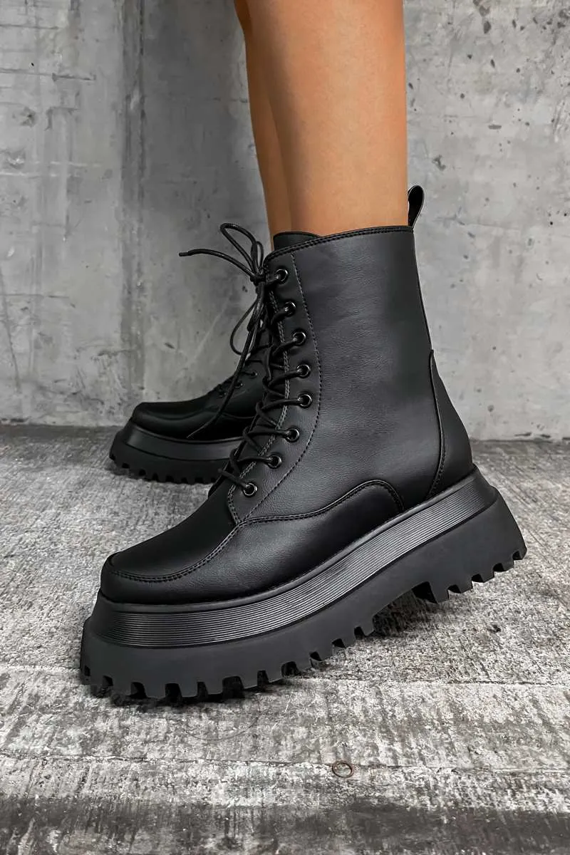 RAPTOR Panelled Ankle Boots - Black
