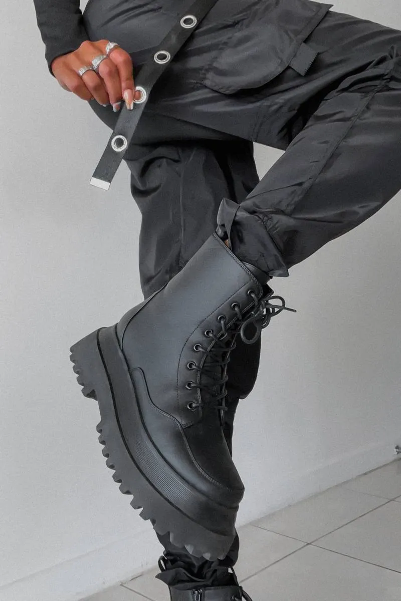 RAPTOR Panelled Ankle Boots - Black