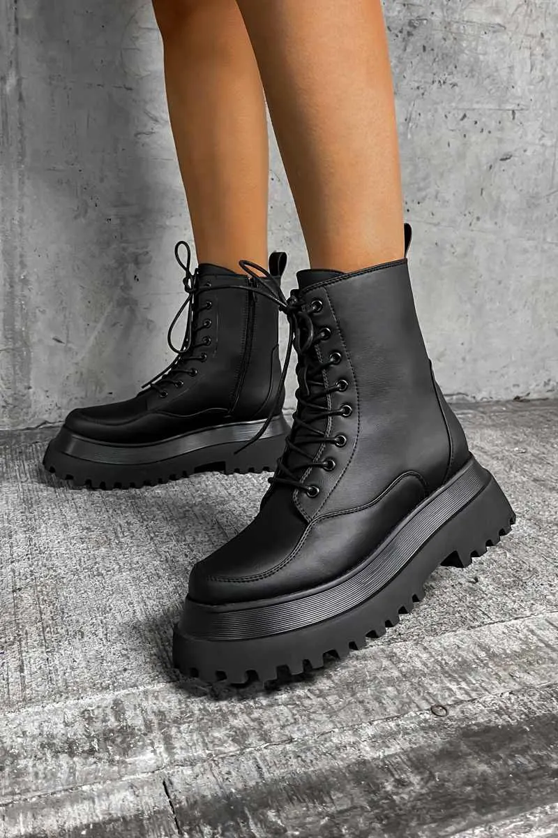 RAPTOR Panelled Ankle Boots - Black