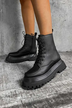 RAPTOR Panelled Ankle Boots - Black