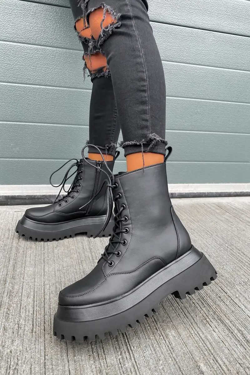 RAPTOR Panelled Ankle Boots - Black