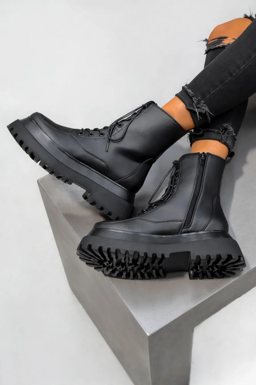RAPTOR Panelled Ankle Boots - Black