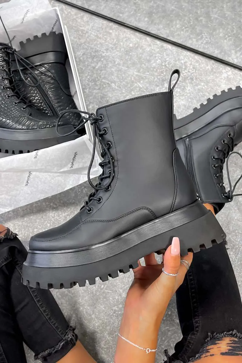 RAPTOR Panelled Ankle Boots - Black