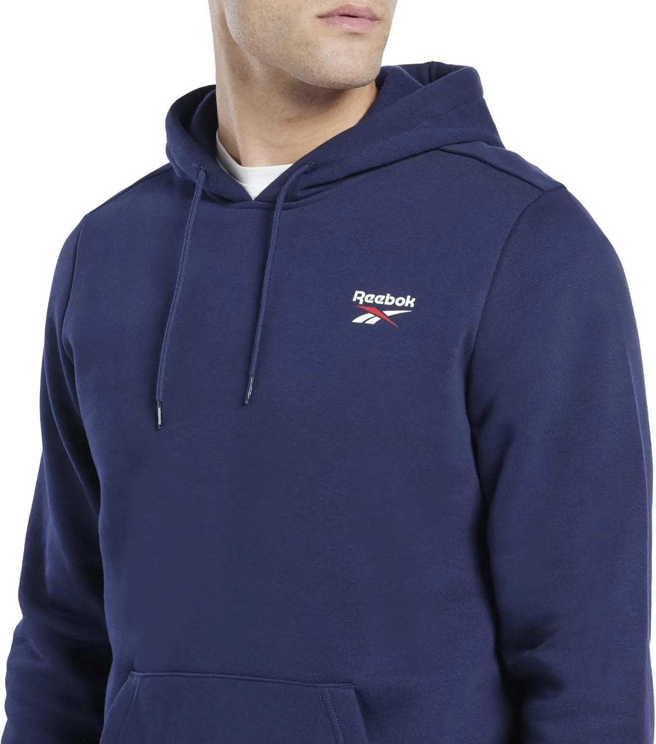 Reebok Men's Identity Fleece Stacked Logo Pullover Hoodie Sweatshirt