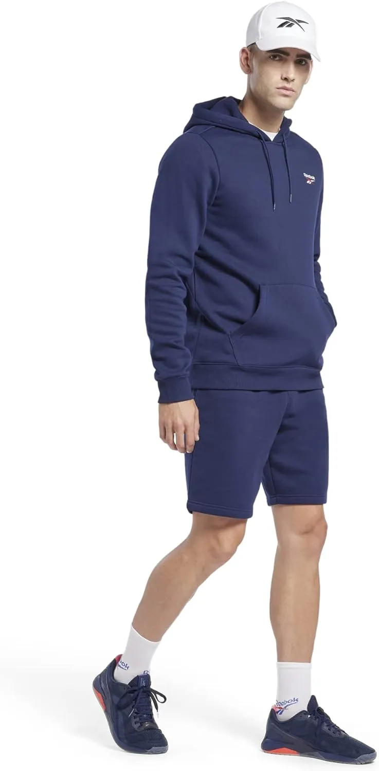Reebok Men's Identity Fleece Stacked Logo Pullover Hoodie Sweatshirt