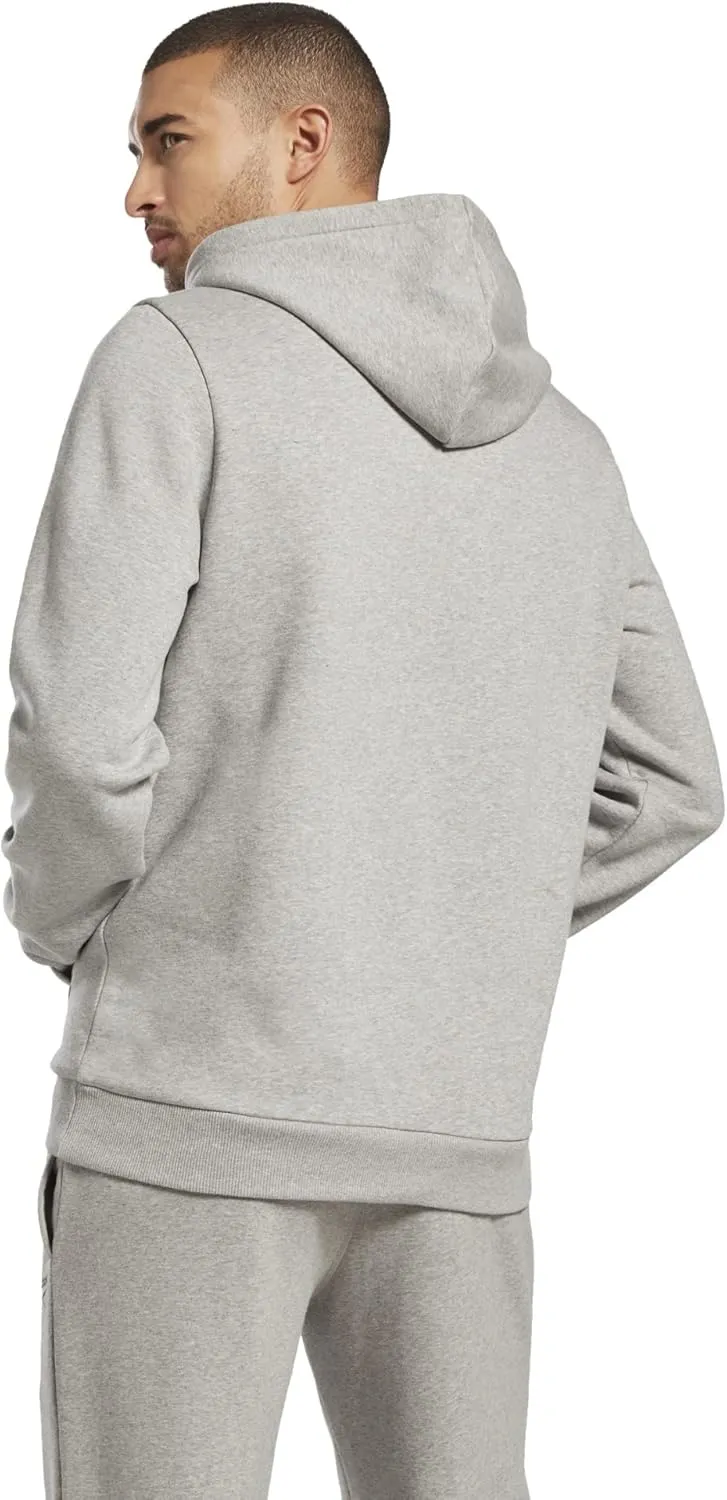 Reebok Men's Identity Fleece Stacked Logo Pullover Hoodie Sweatshirt