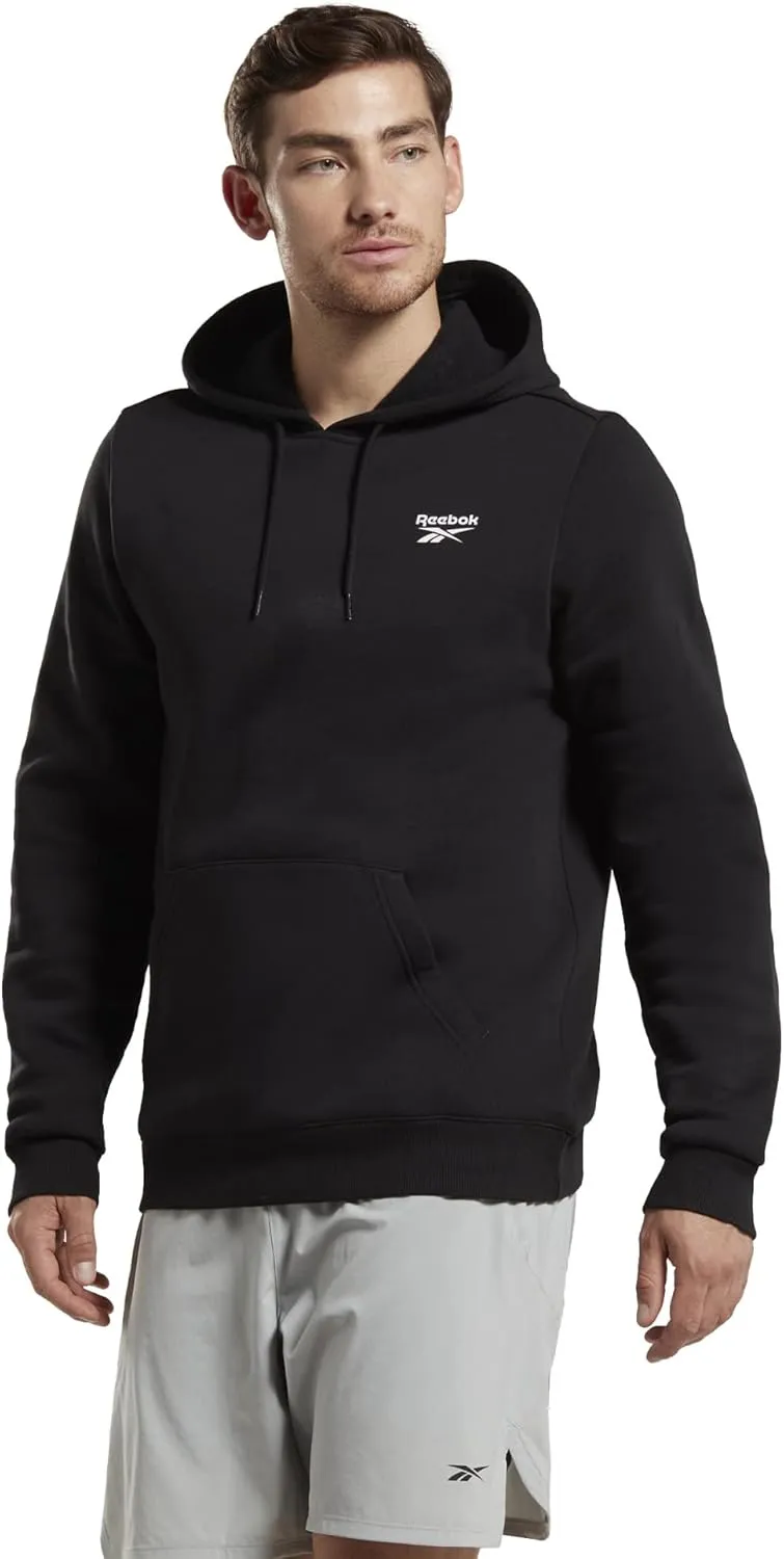 Reebok Men's Identity Fleece Stacked Logo Pullover Hoodie Sweatshirt