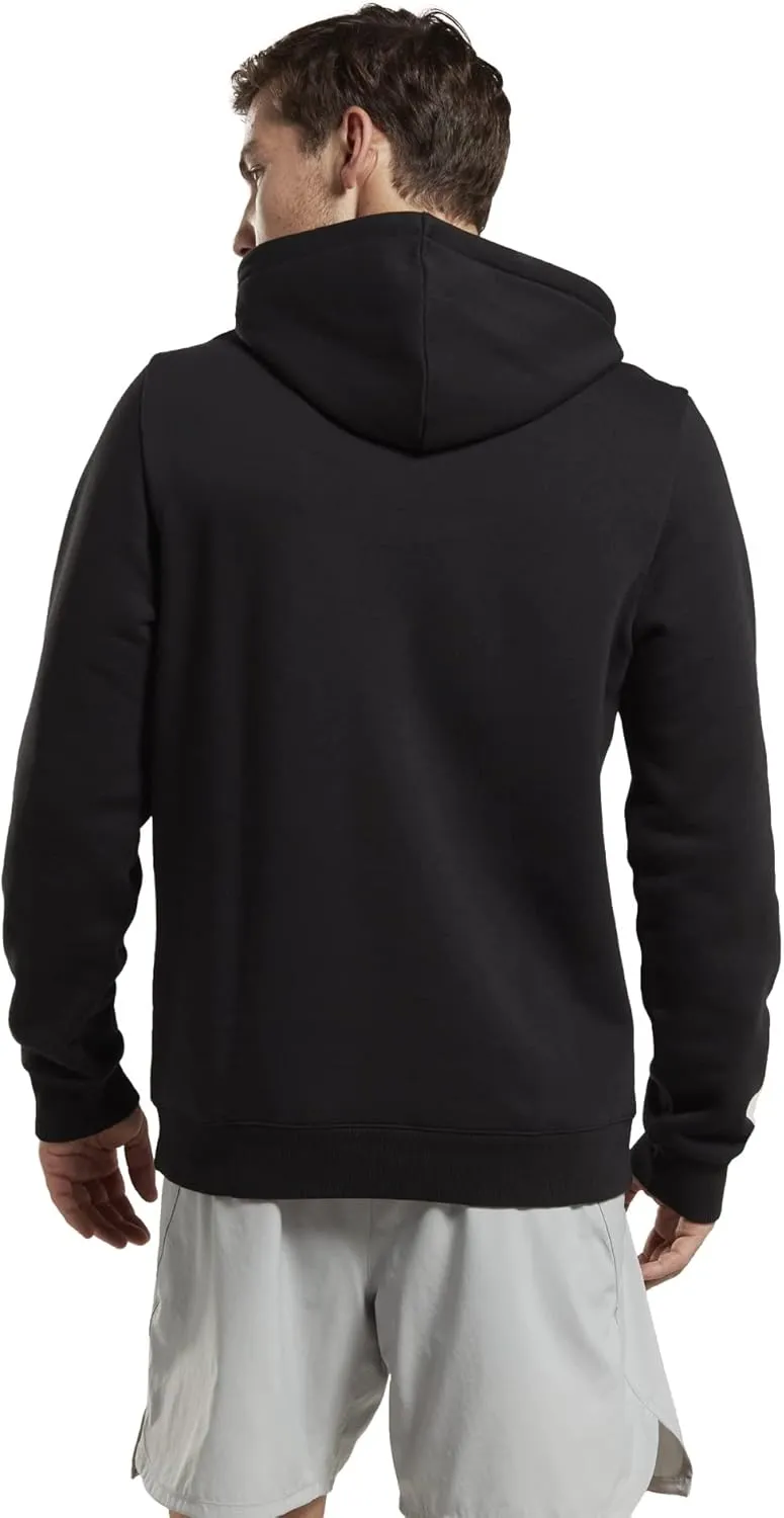Reebok Men's Identity Fleece Stacked Logo Pullover Hoodie Sweatshirt