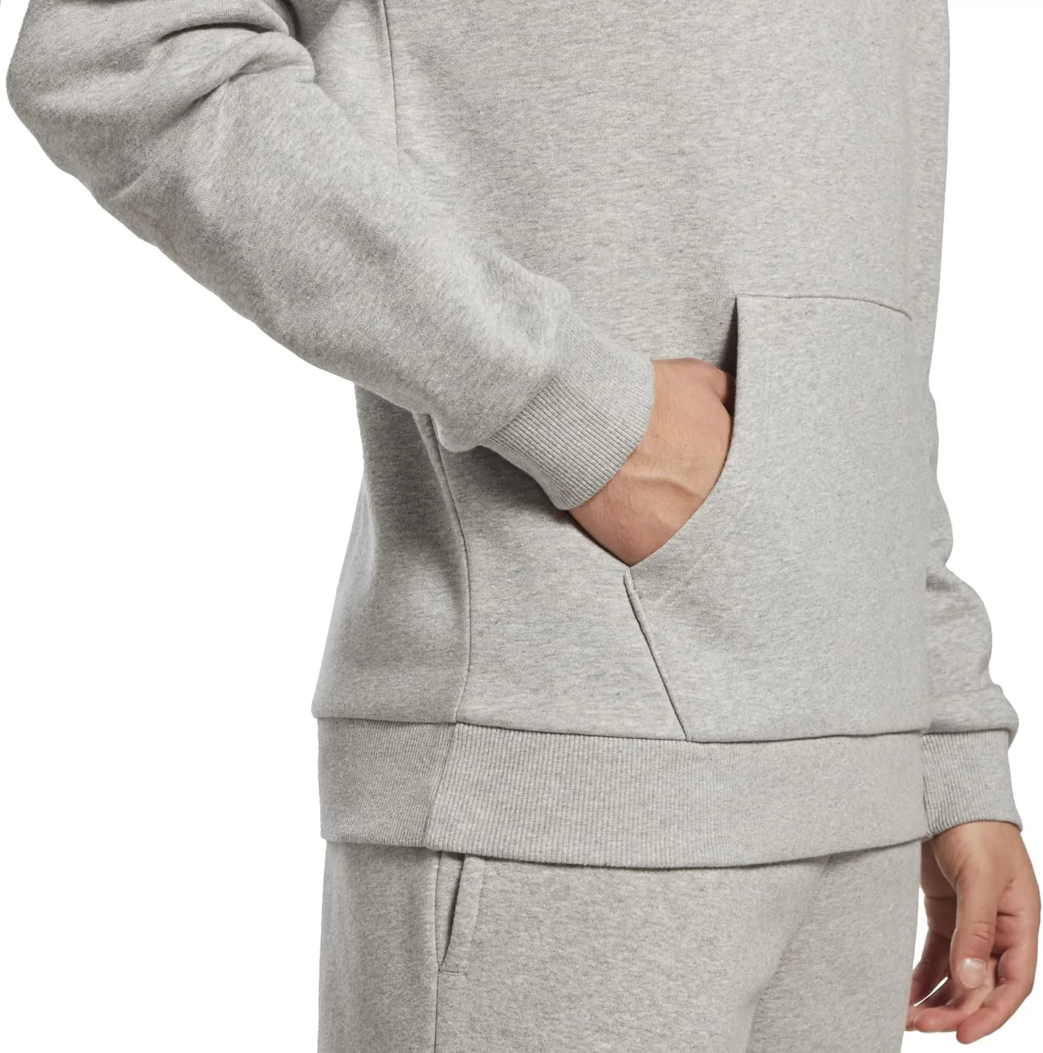 Reebok Men's Identity Fleece Stacked Logo Pullover Hoodie Sweatshirt