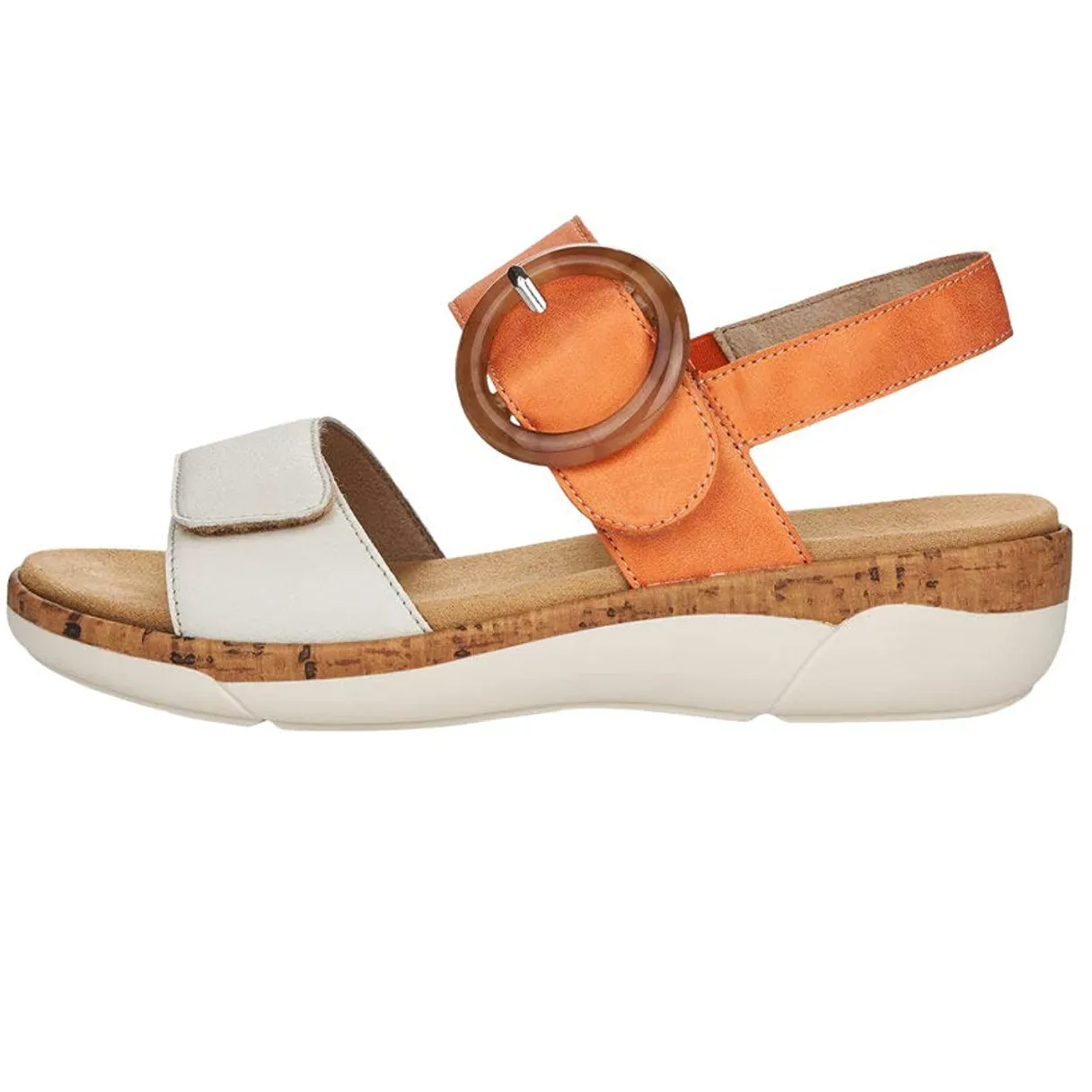 Remonte Womens Leather Sandals - Orange