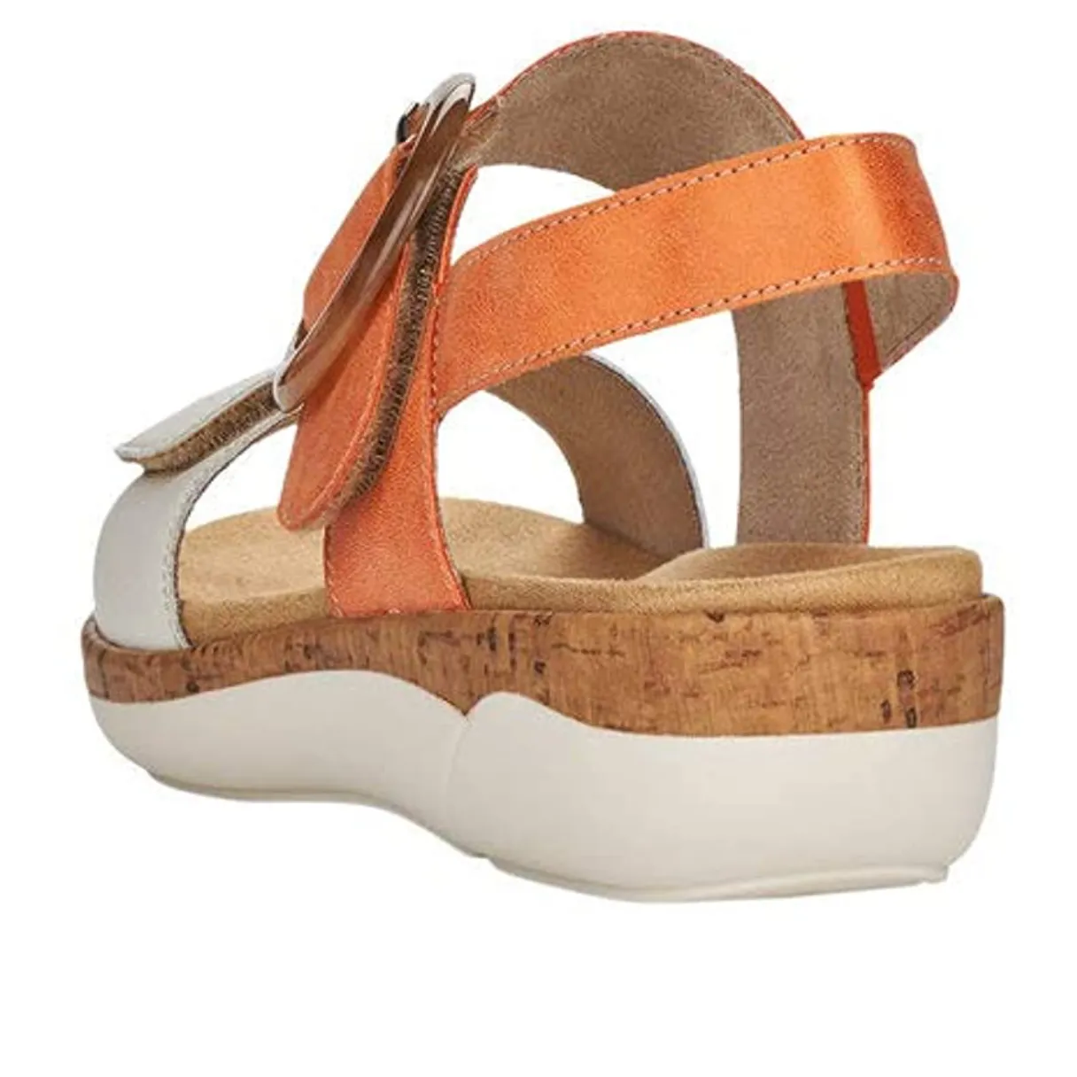 Remonte Womens Leather Sandals - Orange